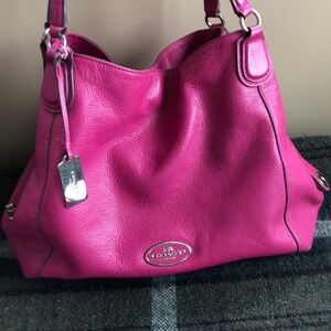 Coach leather pink bag